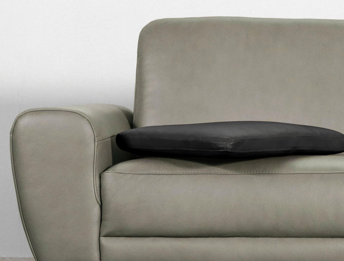 ZIERKISSEN   52/42/7 cm  - Schwarz, Design, Leder (52/42/7cm) - Livetastic