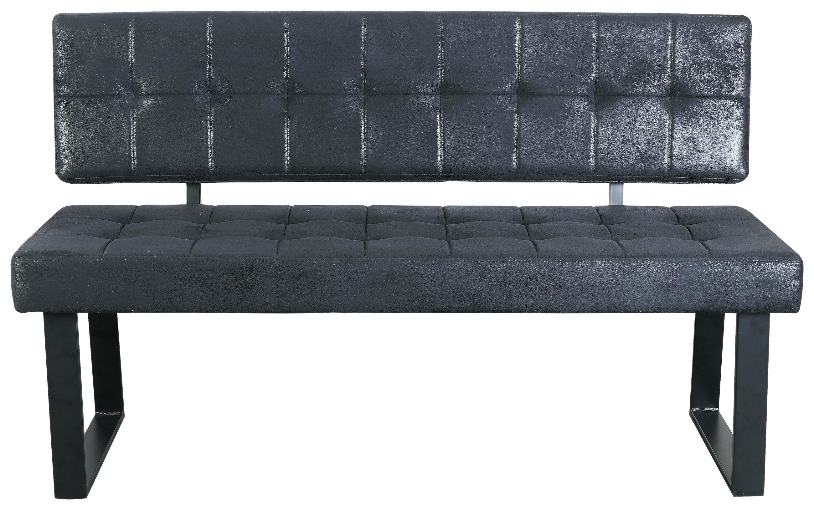 SITZBANK 140/85/56 cm Webstoff Schwarz - Schwarz, MODERN, Textil/Metall (140/85/56cm) - MID.YOU