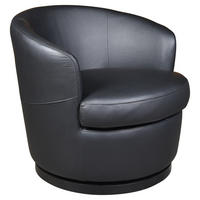 DESIGNSESSEL in Echtleder Schwarz  - Schwarz, Design, Leder/Kunststoff (76/74/75cm) - Xora