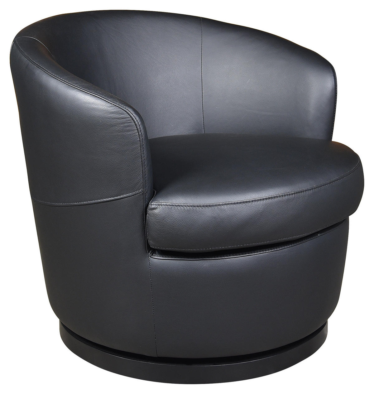 DESIGNSESSEL in Echtleder Schwarz  - Schwarz, Design, Leder/Kunststoff (76/74/75cm) - Xora