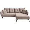 ECKSOFA Beige Mikrofaser  - Beige/Schwarz, MODERN, Textil/Metall (277/162cm) - Livetastic