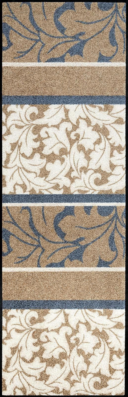 LÄUFER 60/180 cm Sinfonia - Blau/Beige, KONVENTIONELL, Kunststoff/Textil (60/180cm) - wash+dry