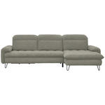 ECKSOFA in Webstoff Hellgrau  - Hellgrau/Schwarz, LIFESTYLE, Textil/Metall (310/180cm) - Valnatura