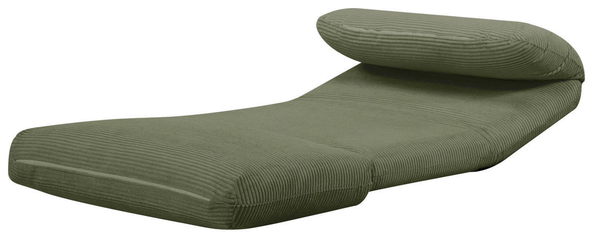 SCHLAFSESSEL Cord Olivgrün    - Olivgrün, Design, Textil/Metall (82/58/78cm) - Livetastic