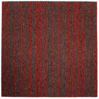 TEPPICHFLIESE Astra Stripe 420 50/50 cm in Grau, Rot  - Rot/Grau, Basics, Textil (50/50cm)