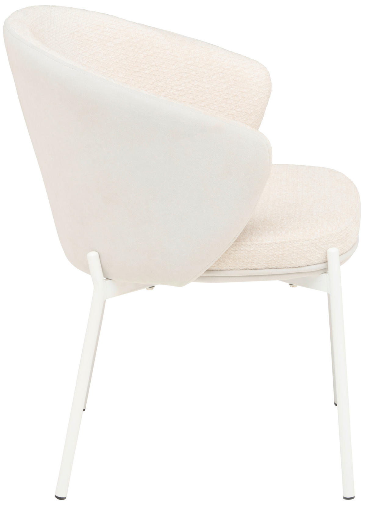 ARMLEHNSTUHL  in Eisen Samt  - Beige/Weiß, MODERN, Textil/Metall (56/76,5/57,5cm) - MID.YOU