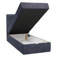 BOXBETT 90/200 cm,  in Dunkelblau, Matratze, gepolstertes Kopfteil, Bettkasten, Topper, H3 = fest  - Schwarz/Dunkelblau, Design, Holzwerkstoff/Kunststoff (90/200cm) - Esposa
