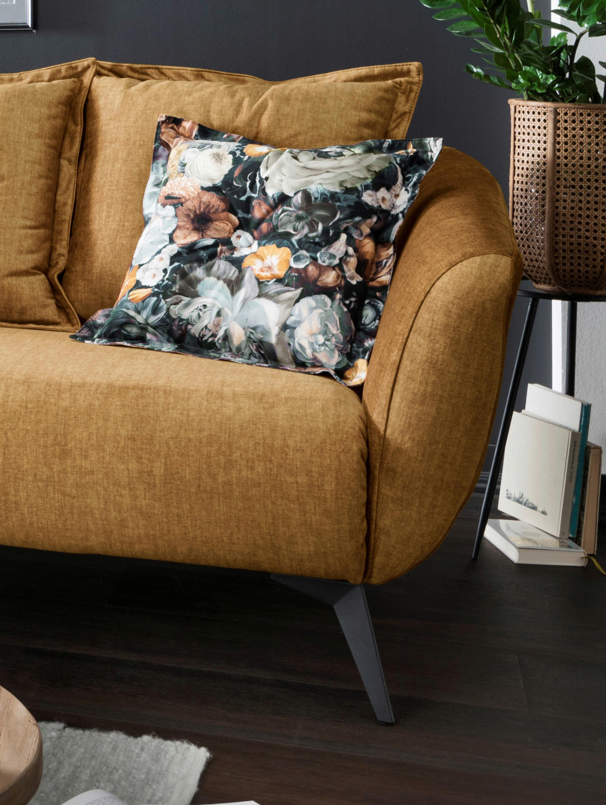 ECKSOFA in Velours Gelb, Multicolor  - Gelb/Multicolor, Modern, Holz/Textil (162/277cm) - Livetastic