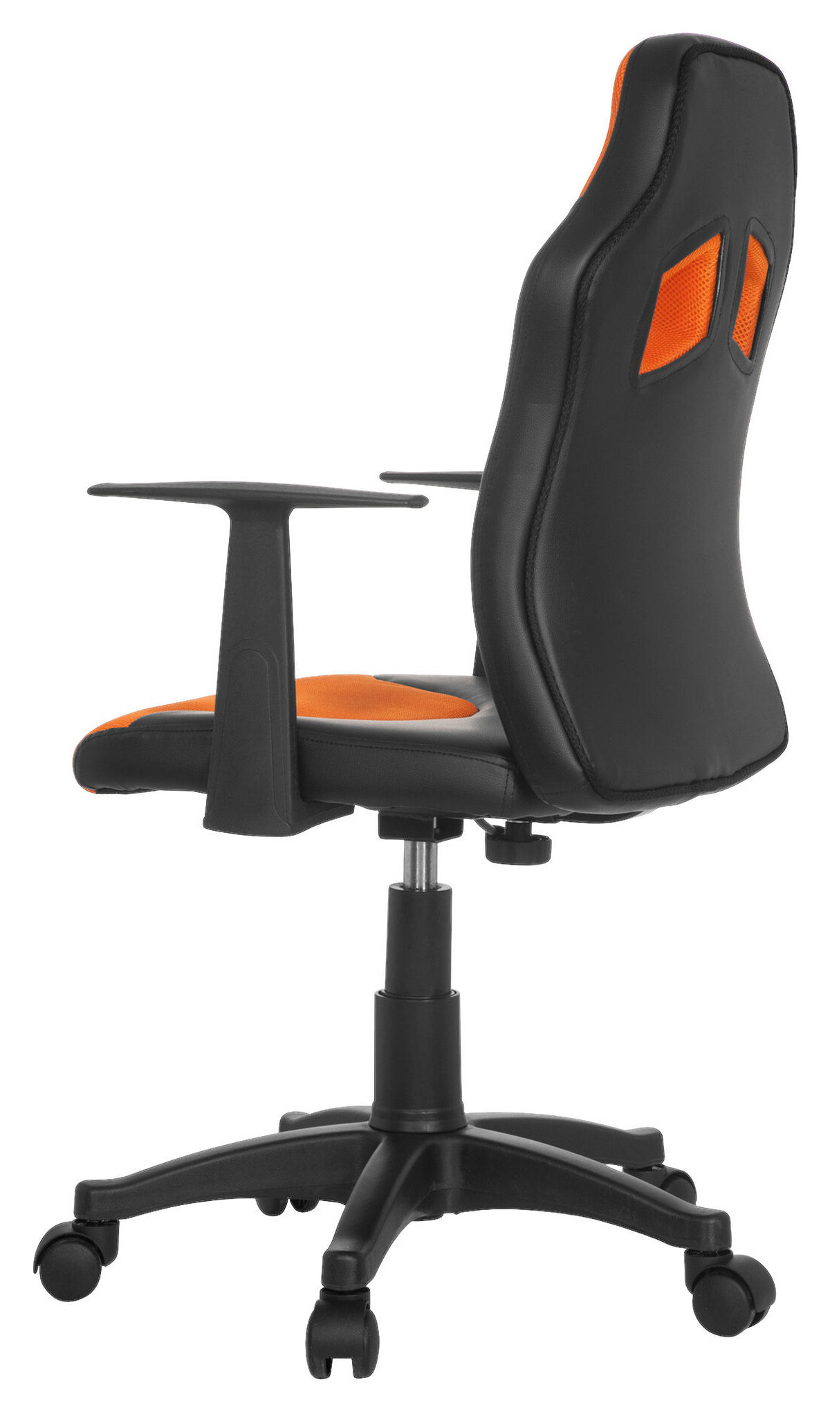 OTOČNÁ ŽIDLE PRO MLÁDEŽ, oranžová, černá - oranžová/černá, Basics, plast (54/90-100/48cm) - MID.YOU