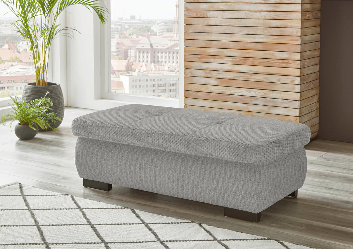 ECKSOFA in Flachgewebe Grau, Hellgrün  - Schwarz/Hellgrün, Design, Textil/Metall (297/174cm) - Beldomo Style