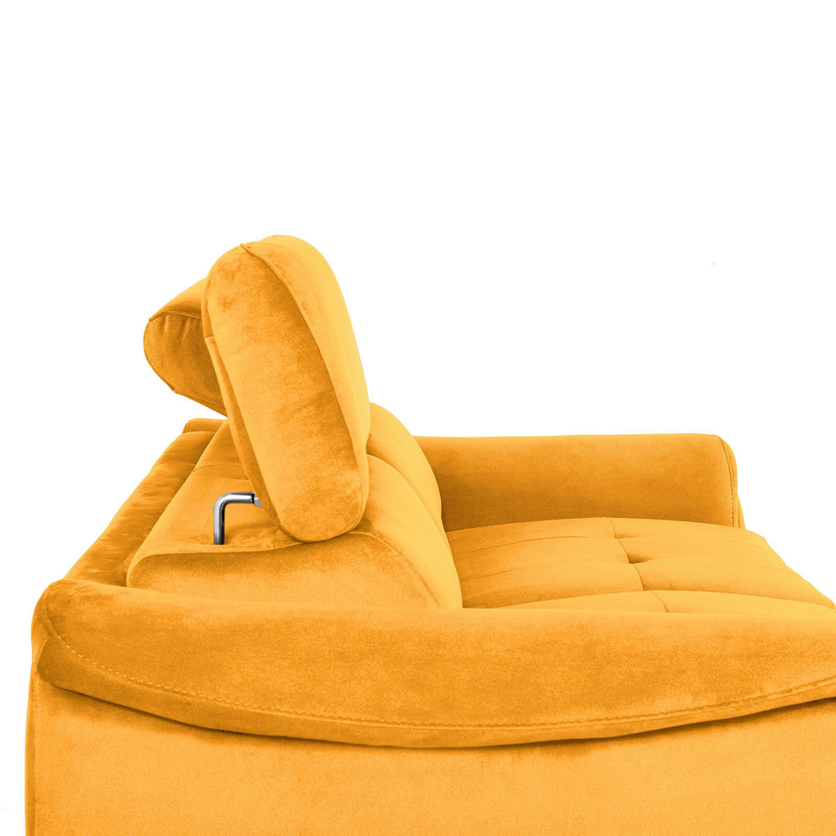 SCHLAFSOFA Samt Gelb  - Chromfarben/Gelb, Design, Textil/Metall (203/77-98/103cm) - MID.YOU