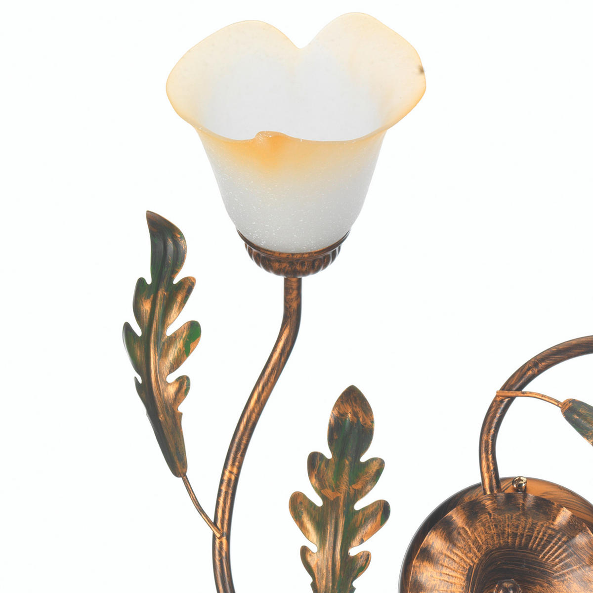 DECKENLEUCHTE 50/50/20 cm   - Bronzefarben/Olivgrün, ROMANTIK / LANDHAUS, Glas/Metall (50/50/20cm)