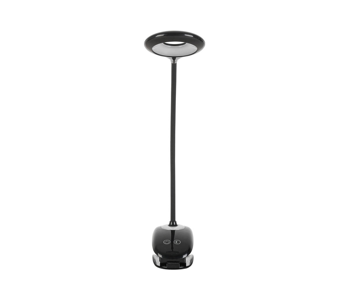 LED LAMPA SO ŠTIPCOM, dotykový stmievač, 42/11/12 cm - čierna, Basics, plast (42/11/12cm) - Boxxx