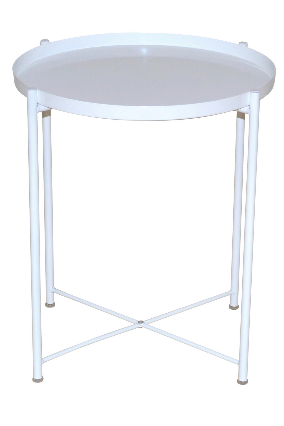 BEISTELLTISCH 47,5/47,5/53 cm Weiß rund  - Weiß, Design, Metall (47,5/47,5/53cm) - MID.YOU