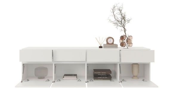 LOWBOARD  in 200/52,8/40 cm  - Silberfarben/Weiß, Design, Holzwerkstoff (200/52,8/40cm) - Xora