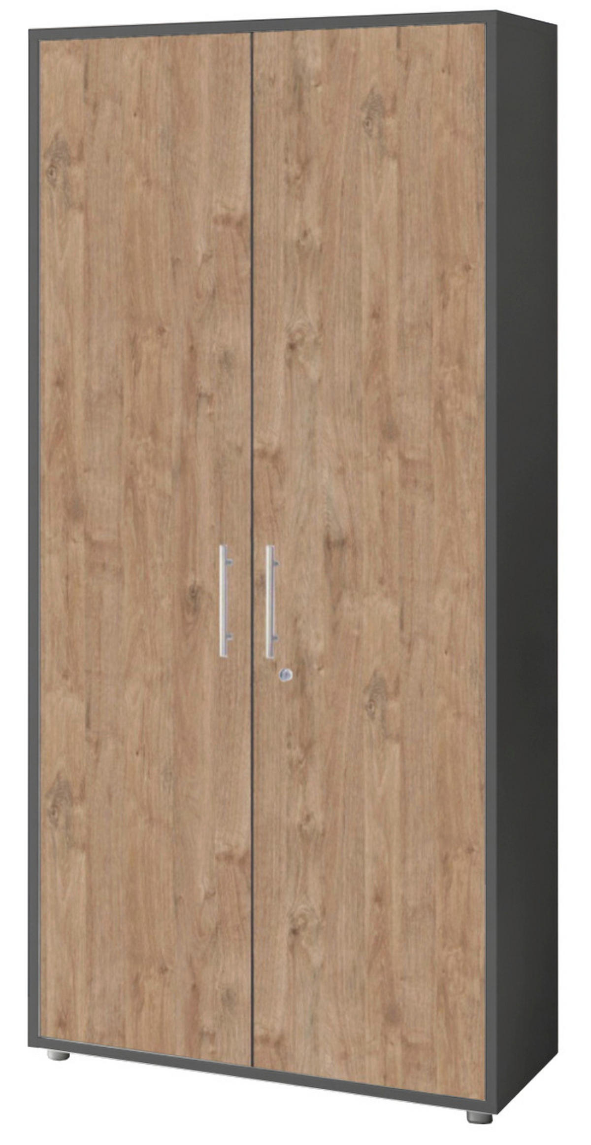 AKTENSCHRANK Anthrazit, Eichefarben  - Eichefarben/Anthrazit, MODERN, Holzwerkstoff (168,8/185,6/33cm) - MID.YOU