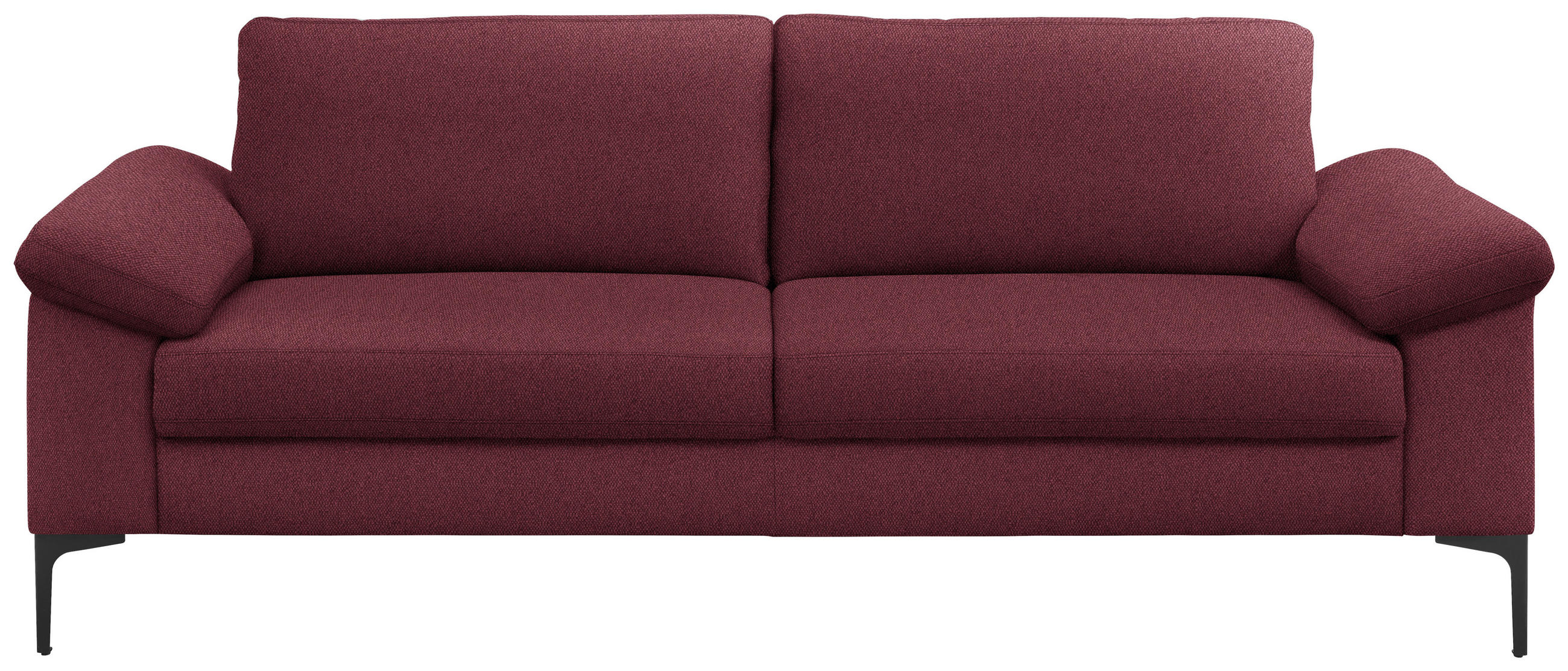 3-SITZER-SOFA in Flachgewebe Rot  - Rot/Schwarz, Design, Textil/Metall (226/89/97cm) - Pure Home Lifestyle
