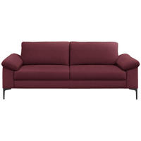 3-SITZER-SOFA in Flachgewebe Rot  - Rot/Schwarz, Design, Textil/Metall (226/89/97cm) - Pure Home Lifestyle