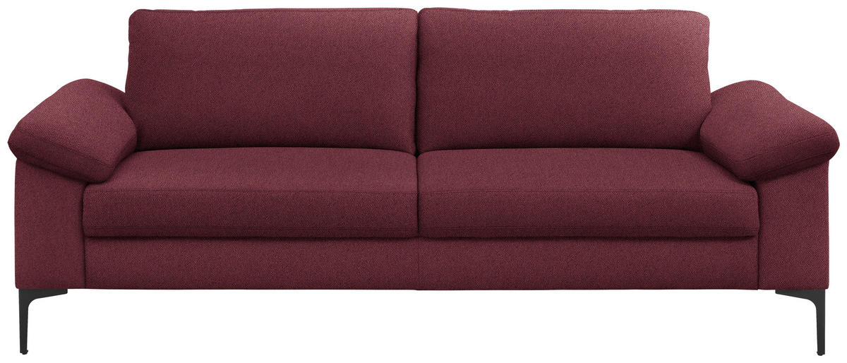 3-SITZER-SOFA in Flachgewebe Rot  - Rot/Schwarz, Design, Textil/Metall (226/89/97cm) - Pure Home Lifestyle