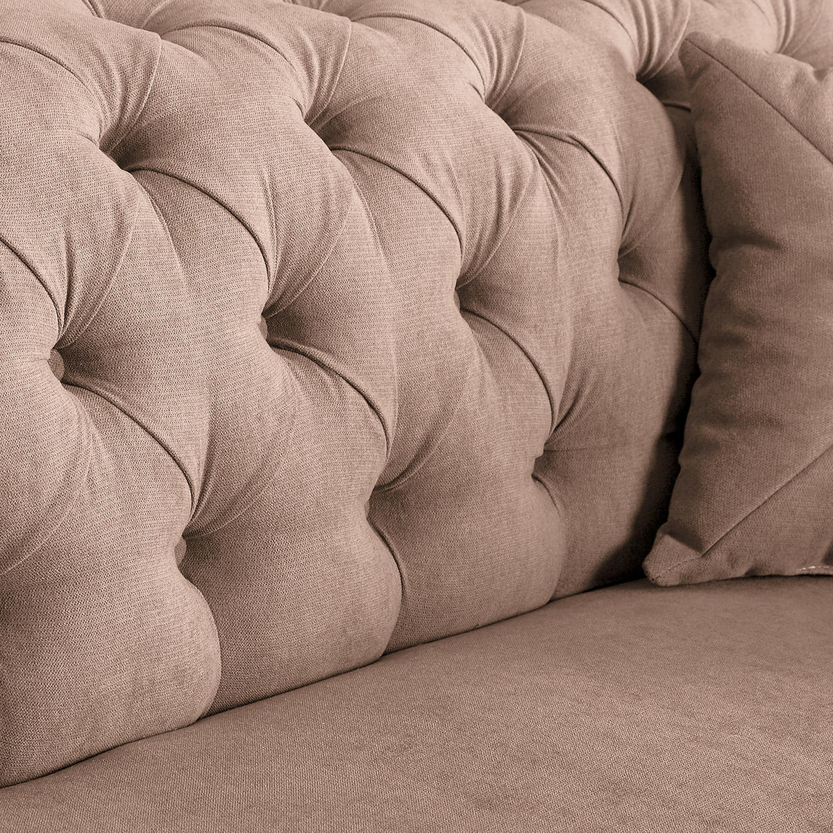 3-SITZER-SOFA in Mikrofaser Rosa  - Braun/Rosa, Design, Holz/Textil (232/79/97cm) - Livetastic