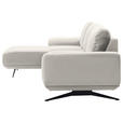 ECKSOFA in Webstoff Creme  - Creme/Schwarz, Design, Textil/Metall (172/320cm) - Valnatura