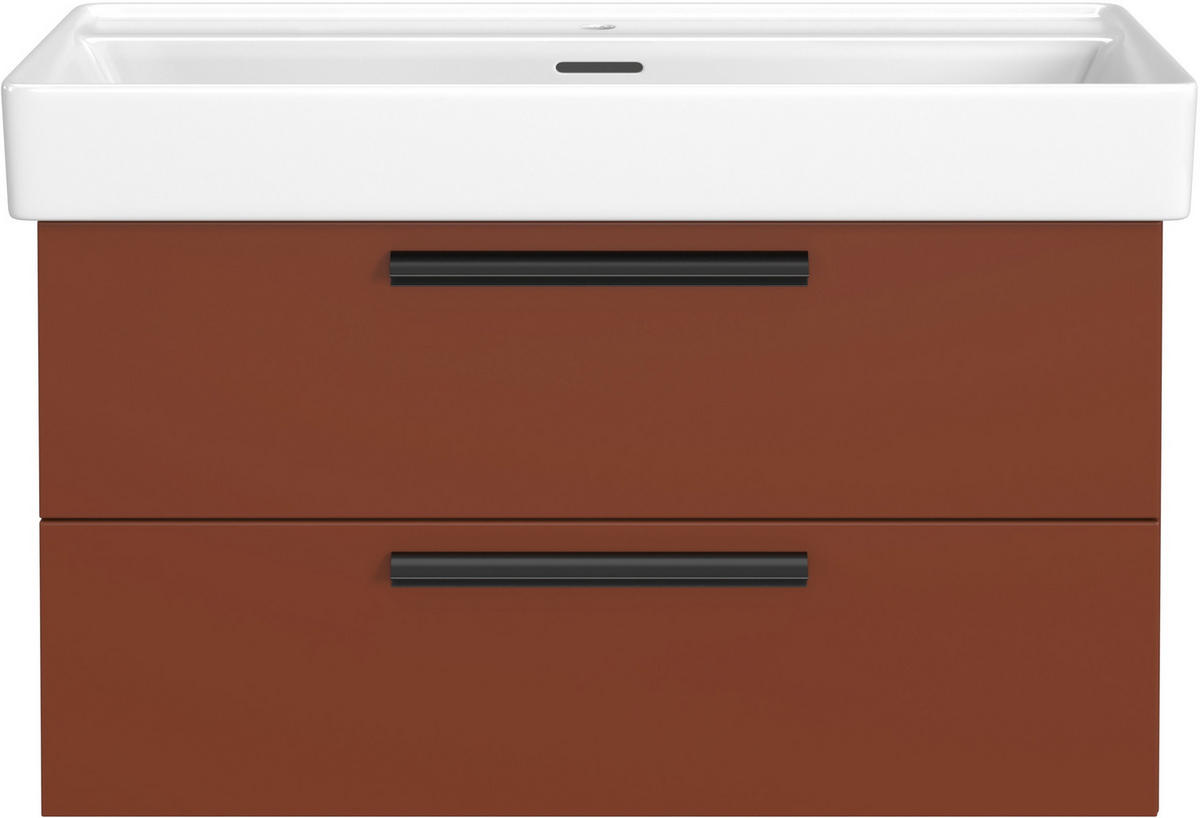 WASCHTISCHKOMBI 100 cm  - Rot/Schwarz, KONVENTIONELL, Keramik/Holzwerkstoff (100cm) - Xora