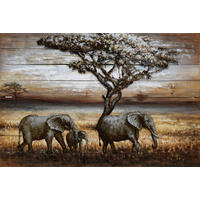 METALLBILD Tiere 120/80 cm  - Multicolor, LIFESTYLE, Holz/Metall (120/80cm) - Monee