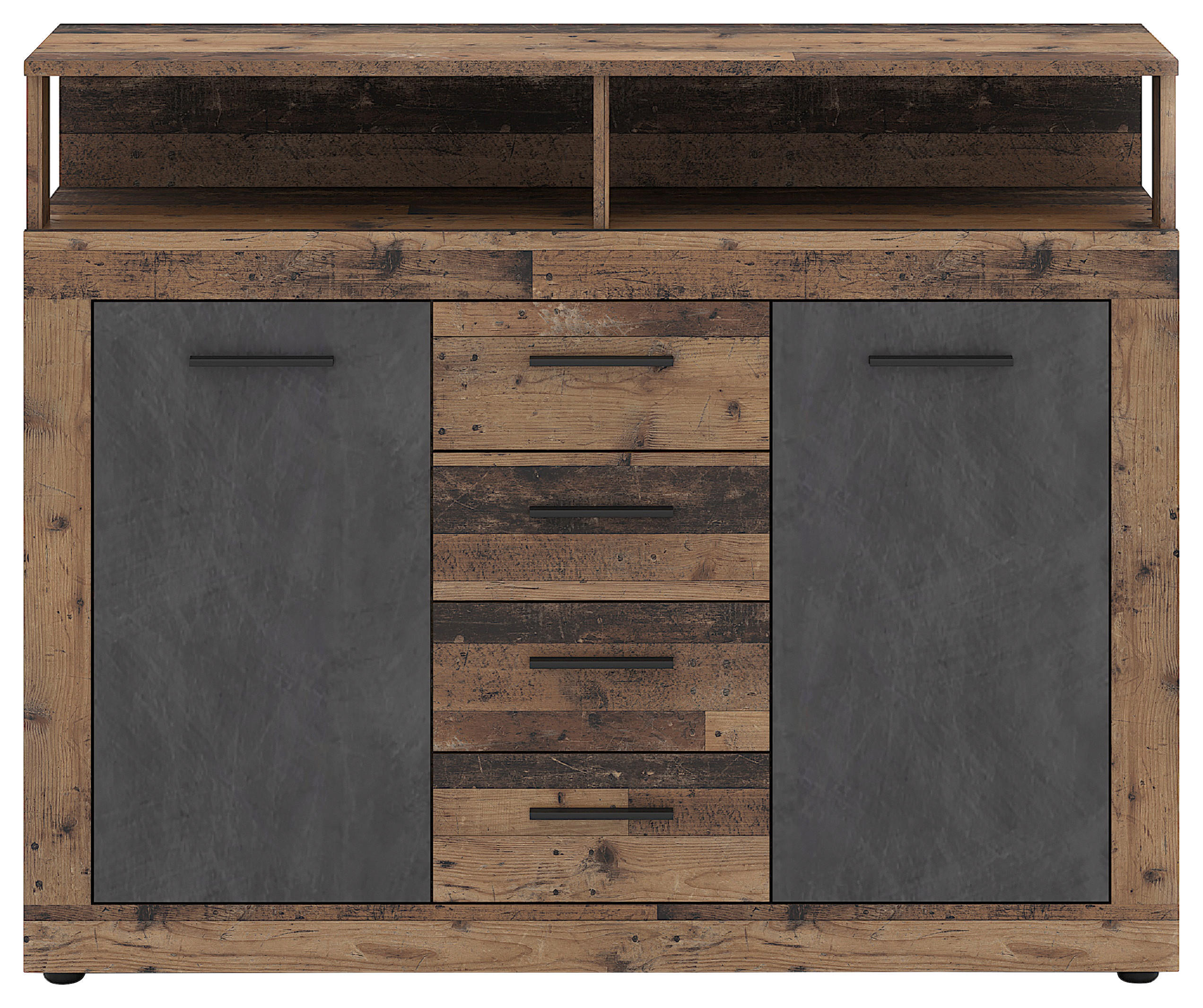 KOMMODE 119/96/32 cm  in Anthrazit, Alteiche  - Alteiche/Anthrazit, Design, Holzwerkstoff/Kunststoff (119/96/32cm) - MID.YOU