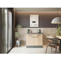 BÄNKSKÅP 100/90/60 cm  i grå, ek Artisan  - svart/grå, Trend, metall/trämaterial (100/90/60cm) - Respekta
