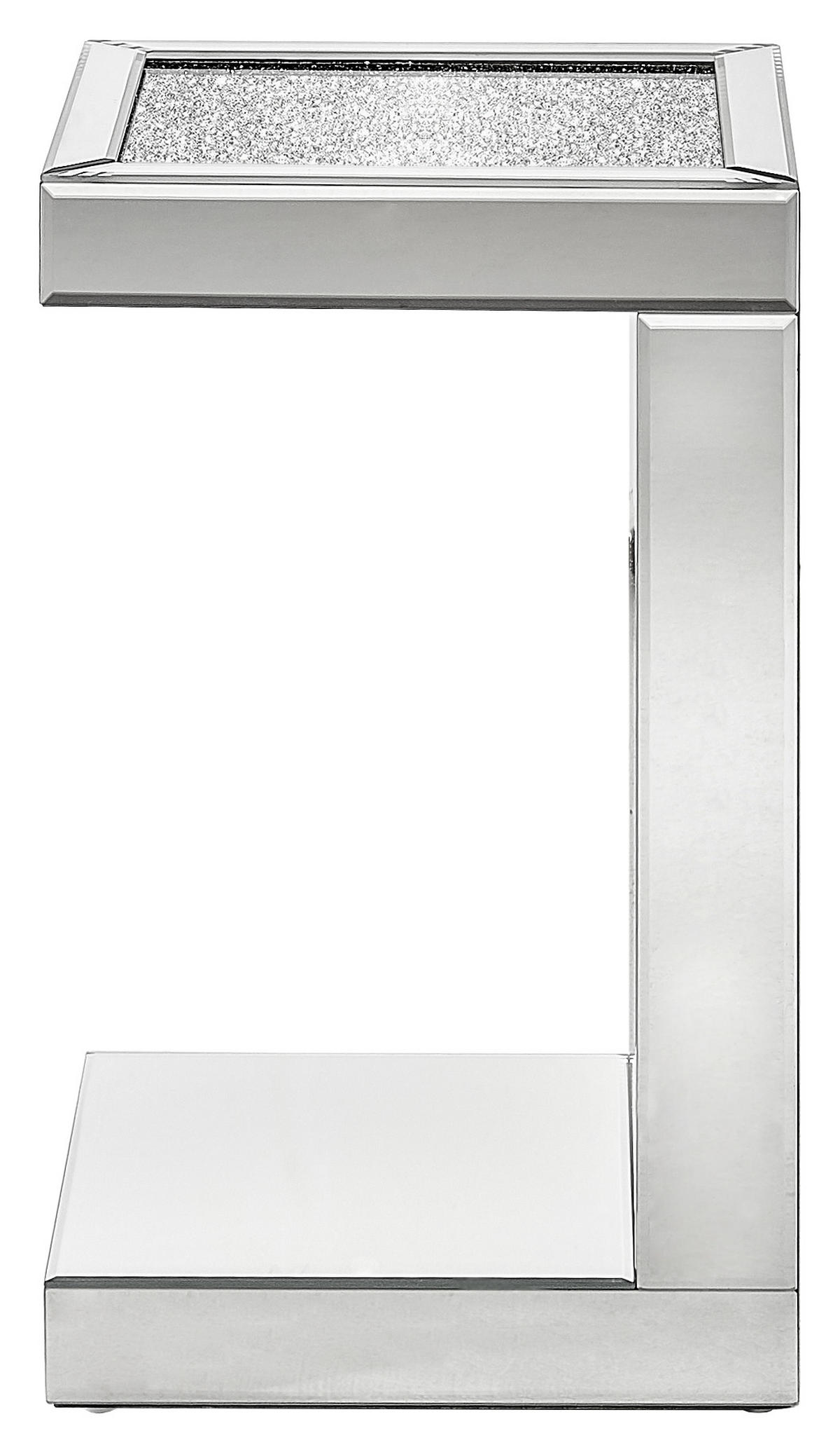 KISASZTAL Üveg, faalapú anyag 30,5/30,5/50,5 cm  - ezüst, Design, faalapú anyag/Üveg (30,5/30,5/50,5cm) - Xora
