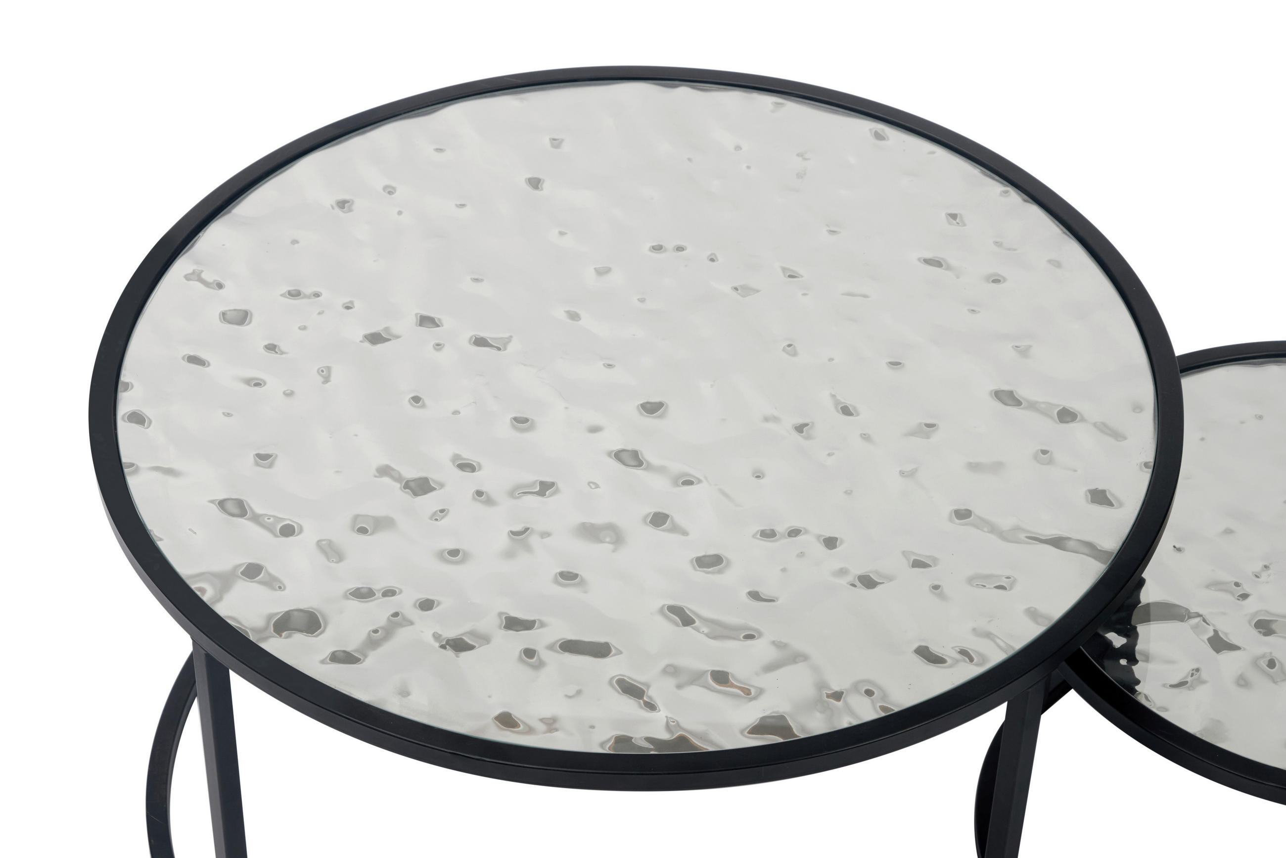 COUCHTISCH ESG rund Schwarz, Silberfarben  - Silberfarben/Schwarz, Design, Glas/Holzwerkstoff (80/44,5/80cm) - MID.YOU