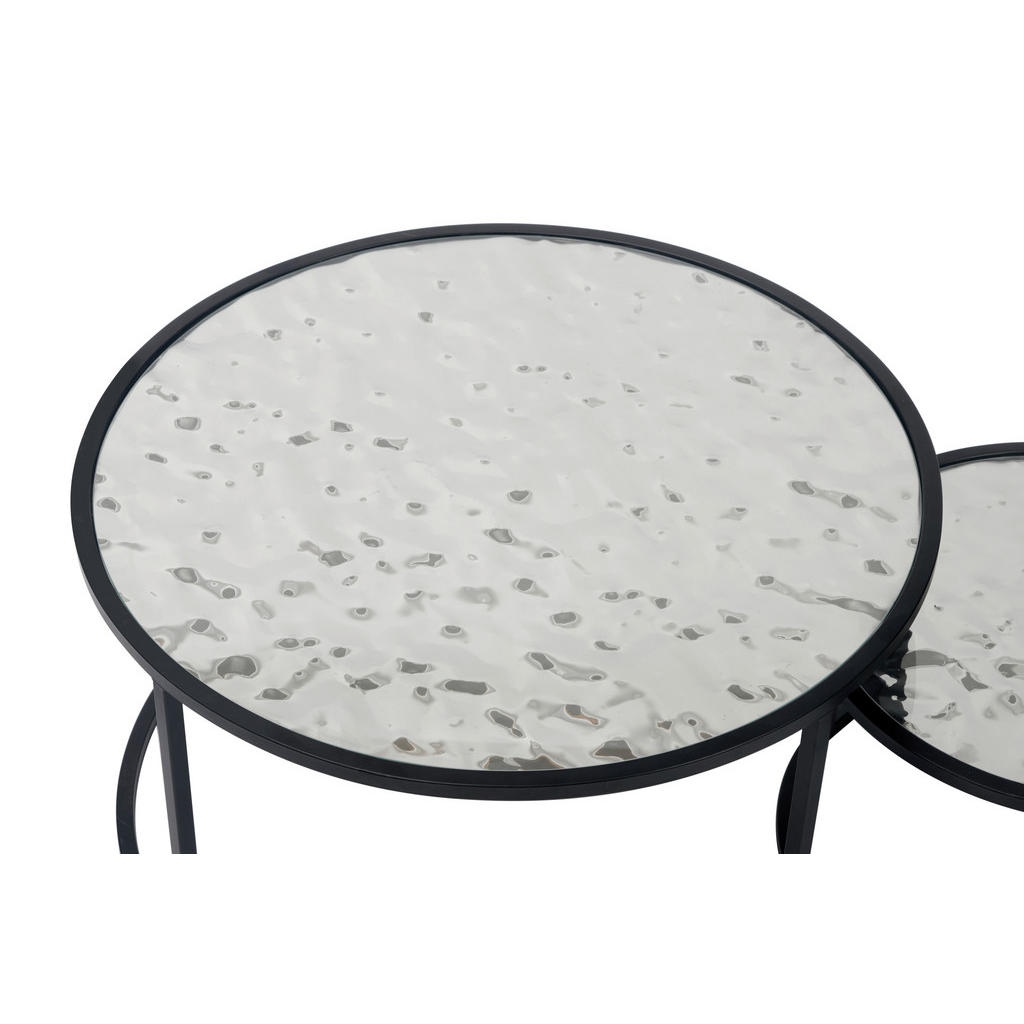 Thumbnail - Mid.you Couchtisch, Schwarz, Silber, Metall, Glas, Holzwerkstoff, rund, 80x44.5x80 cm, Wohnzimmer, Wohnzimmertische, Cou...