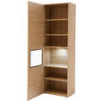VITRINE in Eichefarben  - Eichefarben/Silberfarben, KONVENTIONELL, Glas/Holzwerkstoff (63/208/39cm) - Cantus