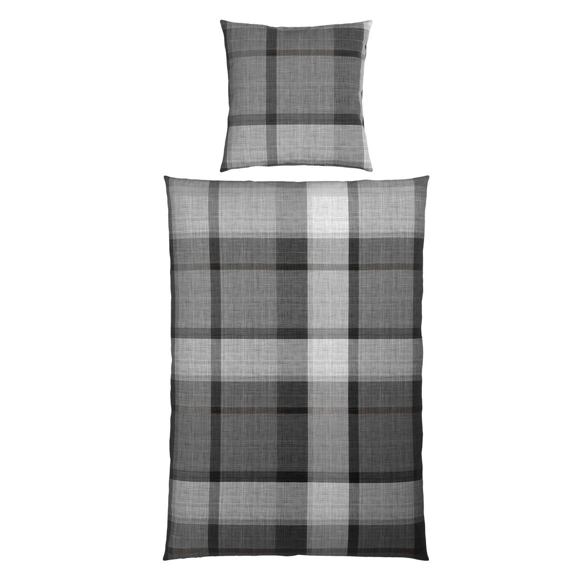 BETTWÄSCHE Flanell 155/220 cm  - Grau, Textil (155/220cm) - Novel