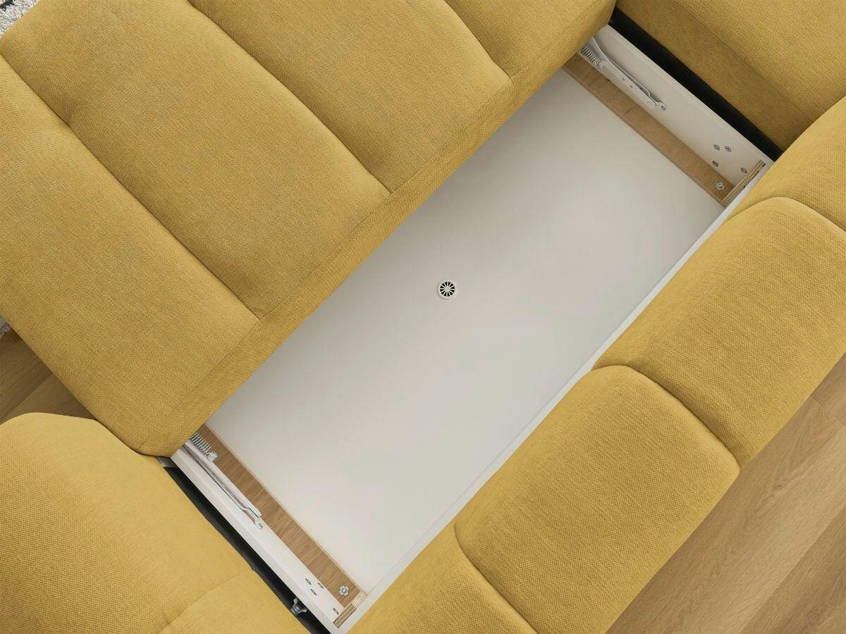 ECKSCHLAFSOFA FUJI Leinenoptik Gelb  inkl.  - Gelb/Schwarz, MODERN, Kunststoff/Textil (160/292cm)