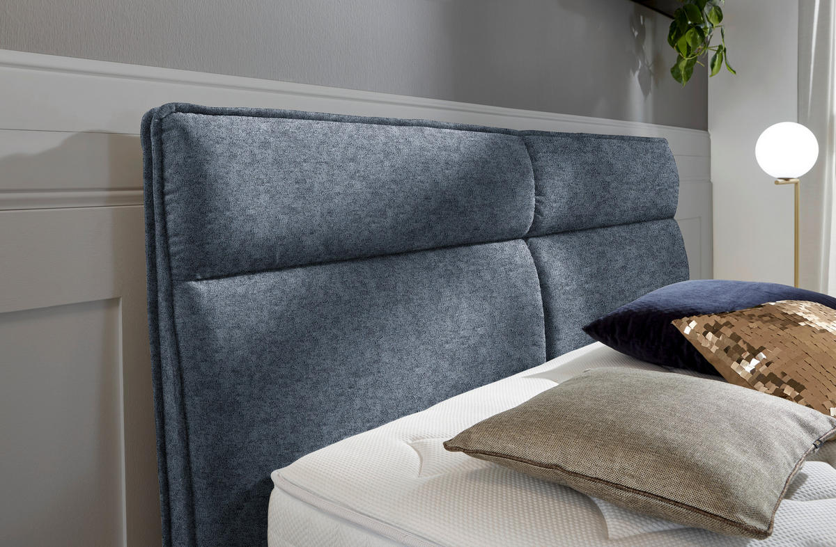 BOXSPRINGBETT 180/200 cm  in Blau  - Blau/Kupferfarben, Konventionell, Textil/Metall (180/200cm) - Ambiente
