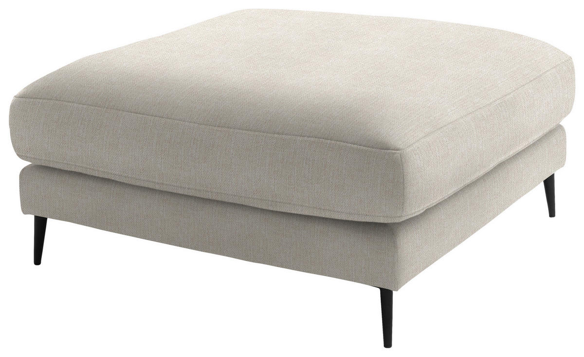 ECKSOFA in Flachgewebe Naturfarben  177/253 cm  - Schwarz/Naturfarben, Design, Textil/Metall (177/253cm) - Dieter Knoll