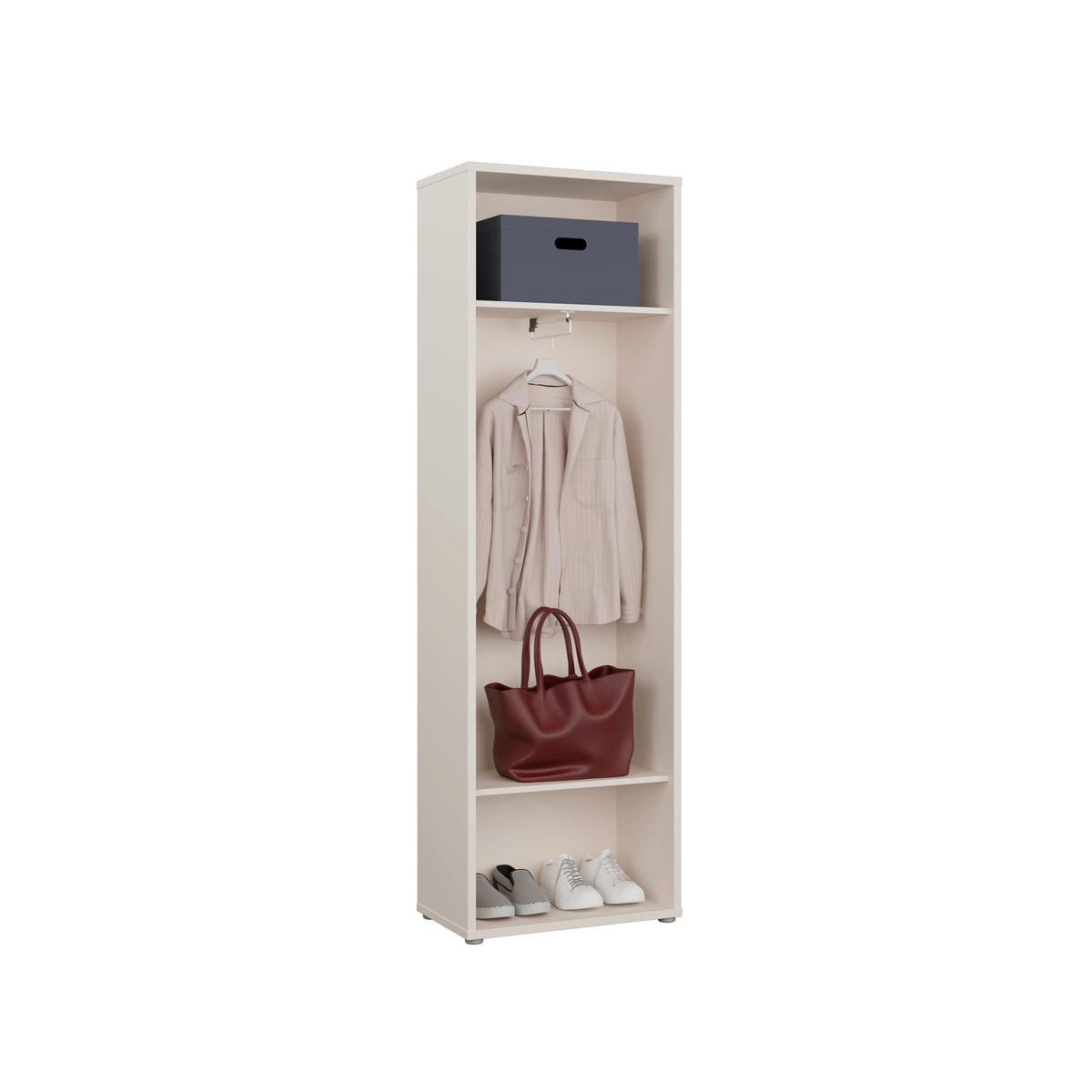 GARDEROBNA OMARA peščene barve - siva/peščene barve, Moderno, umetna masa/leseni material (59,8/191,9/34,9cm) - Carryhome