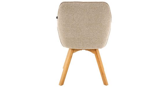 ARMLEHNSTUHL in Struktur - Eichefarben/Creme, Design, Holz/Textil (57/91/64cm) - Xora
