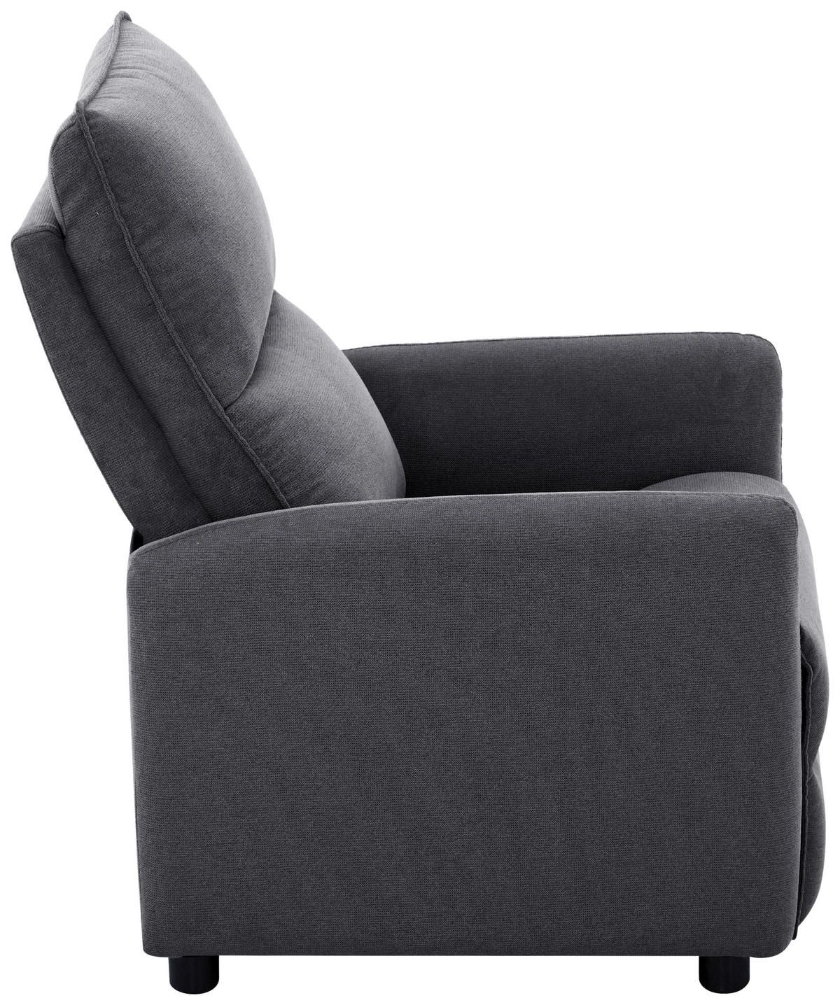 Fotoliu Pentru Televizor din lemn, metal, plastic, textil, gri închis - gri închis/negru, Konventionell, plastic/lemn (74/101/95cm) - Carryhome