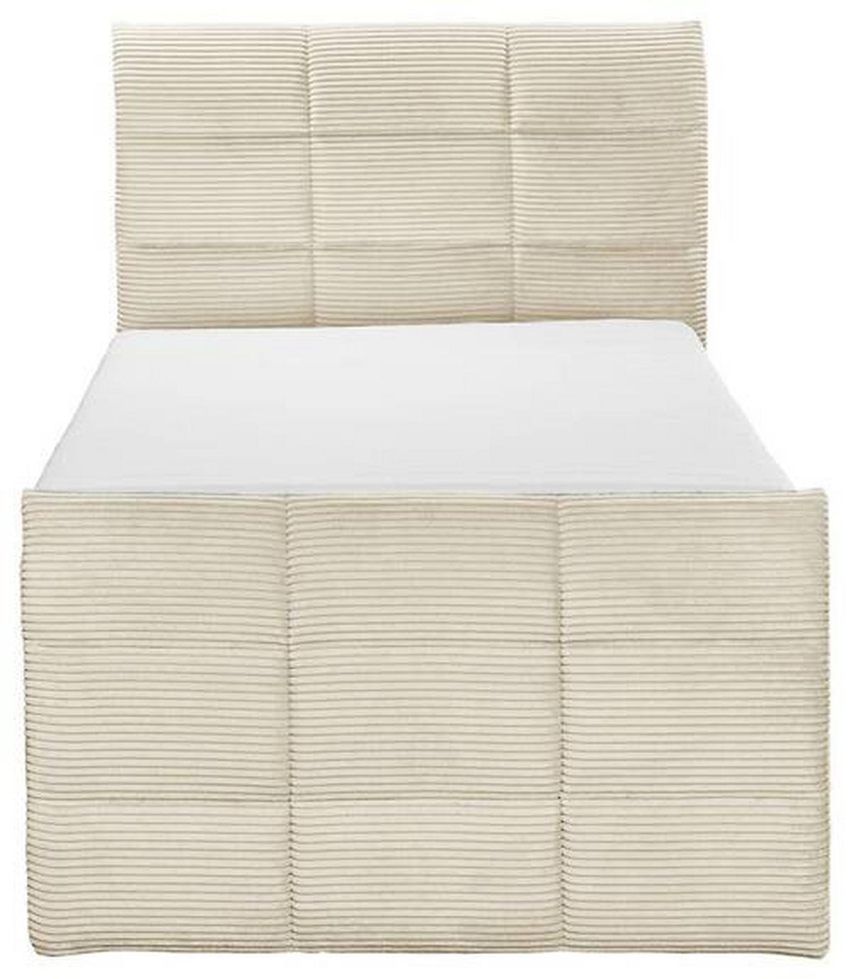 BOXSPRINGBETT 100/200 cm  in Creme  - Creme/Schwarz, MODERN, Holzwerkstoff/Kunststoff (100/200cm) - MID.YOU