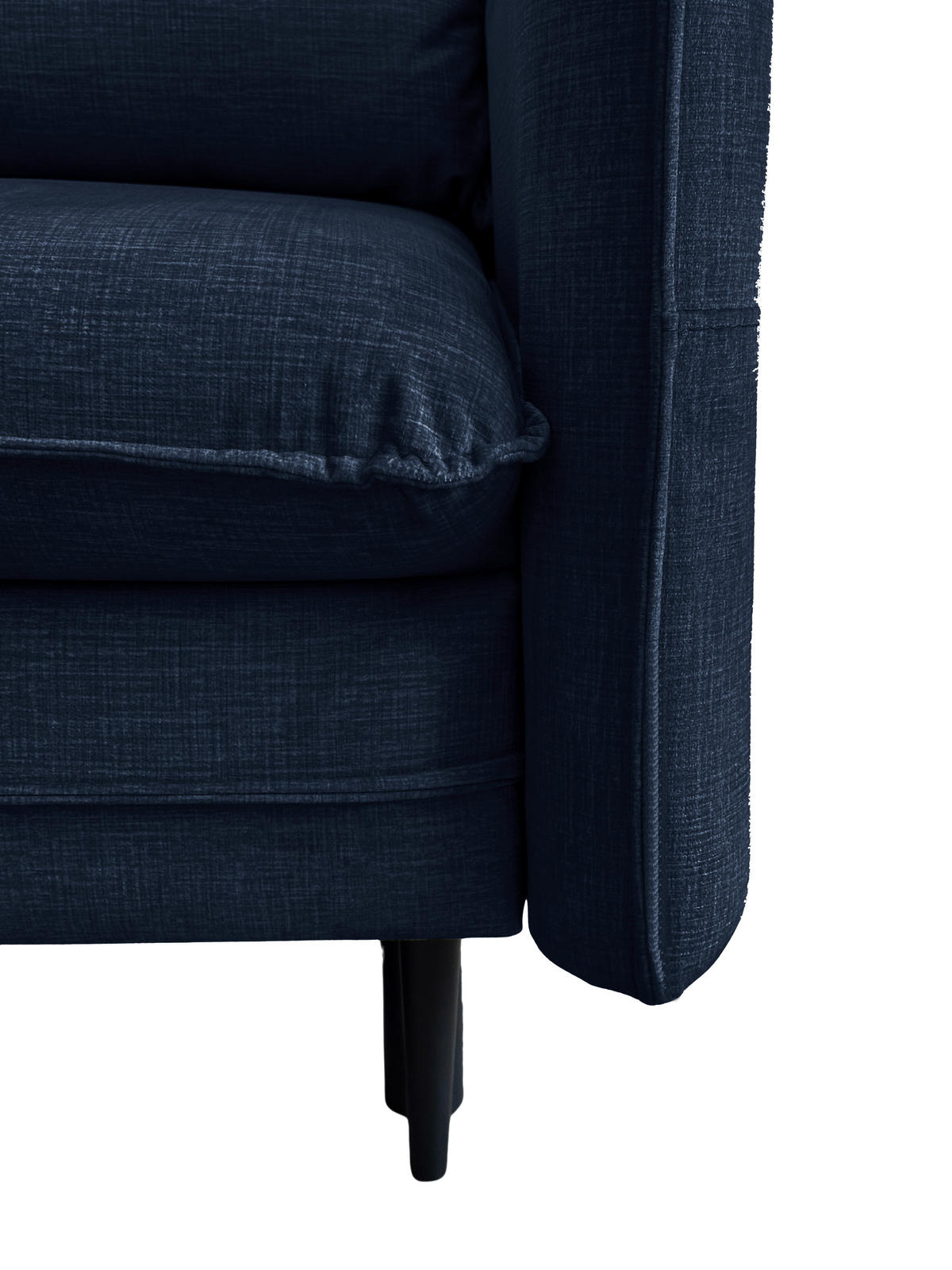 ECKSOFA in Flachgewebe Blau  170/235 cm  - Blau/Schwarz, Design, Holz/Kunststoff (170/235cm) - MID.YOU