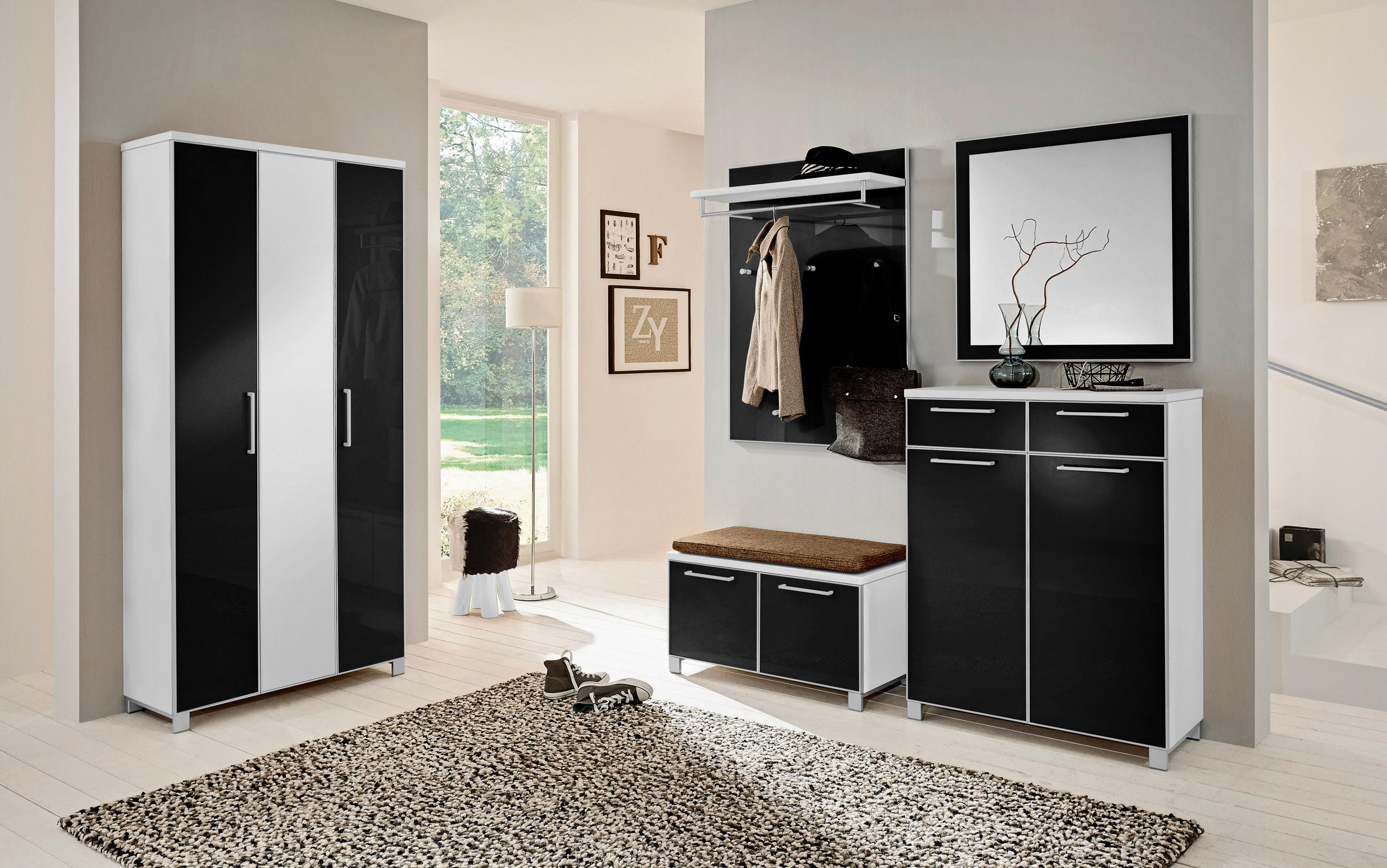 BANC DE GARDE-ROBE 84/45/40 cm  - Chromfarben/Weiss, Design, Glas/Holzwerkstoff (84/45/40cm) - Novel