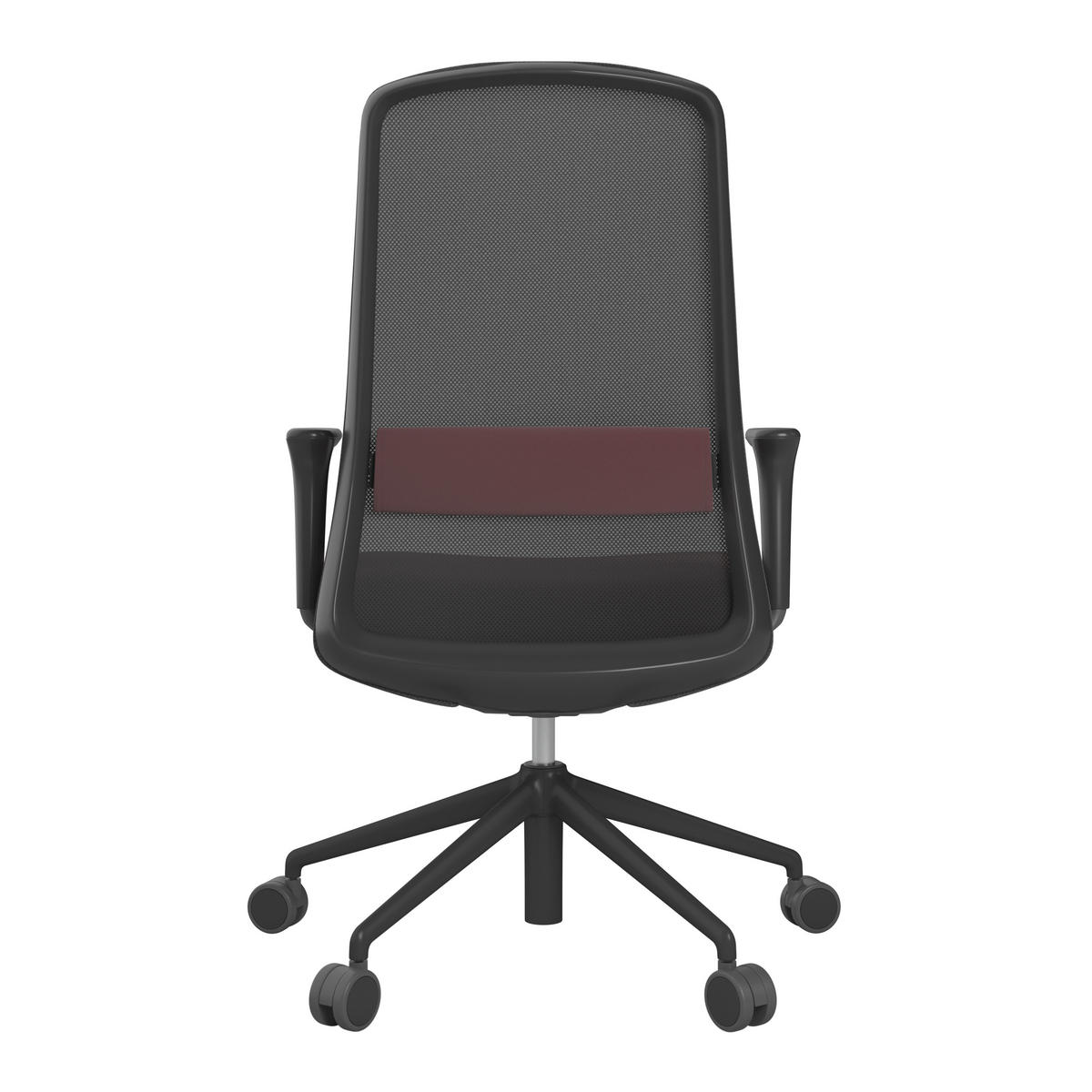 DREHSTUHL Netzbespannung, Webstoff Schwarz, Weinrot  - Weinrot/Schwarz, MODERN, Kunststoff/Textil (70/103-115/70cm)