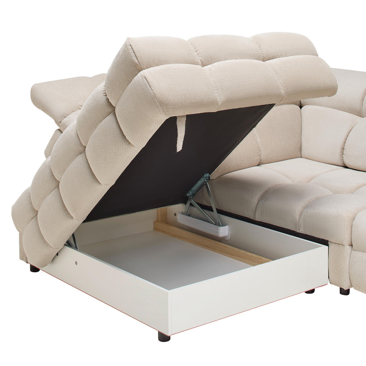 HÖRNSOFFA i vävt tyg beige  - beige/svart, Modern, trämaterial/trä (217/302cm) - Livetastic