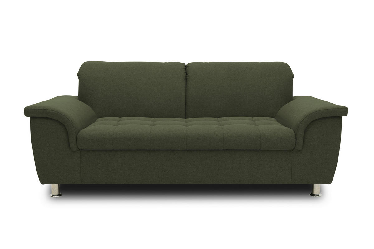 2-SITZER-SOFA  in Webstoff Grün  - Chromfarben/Grün, KONVENTIONELL, Textil/Metall (190/81/105cm) - MID.YOU
