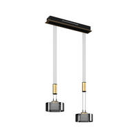 LED-PENDELLAMPA Lavin 64/20/160 cm  - svart, Design, metall/glas (64/20/160cm) - Fischer & Honsel