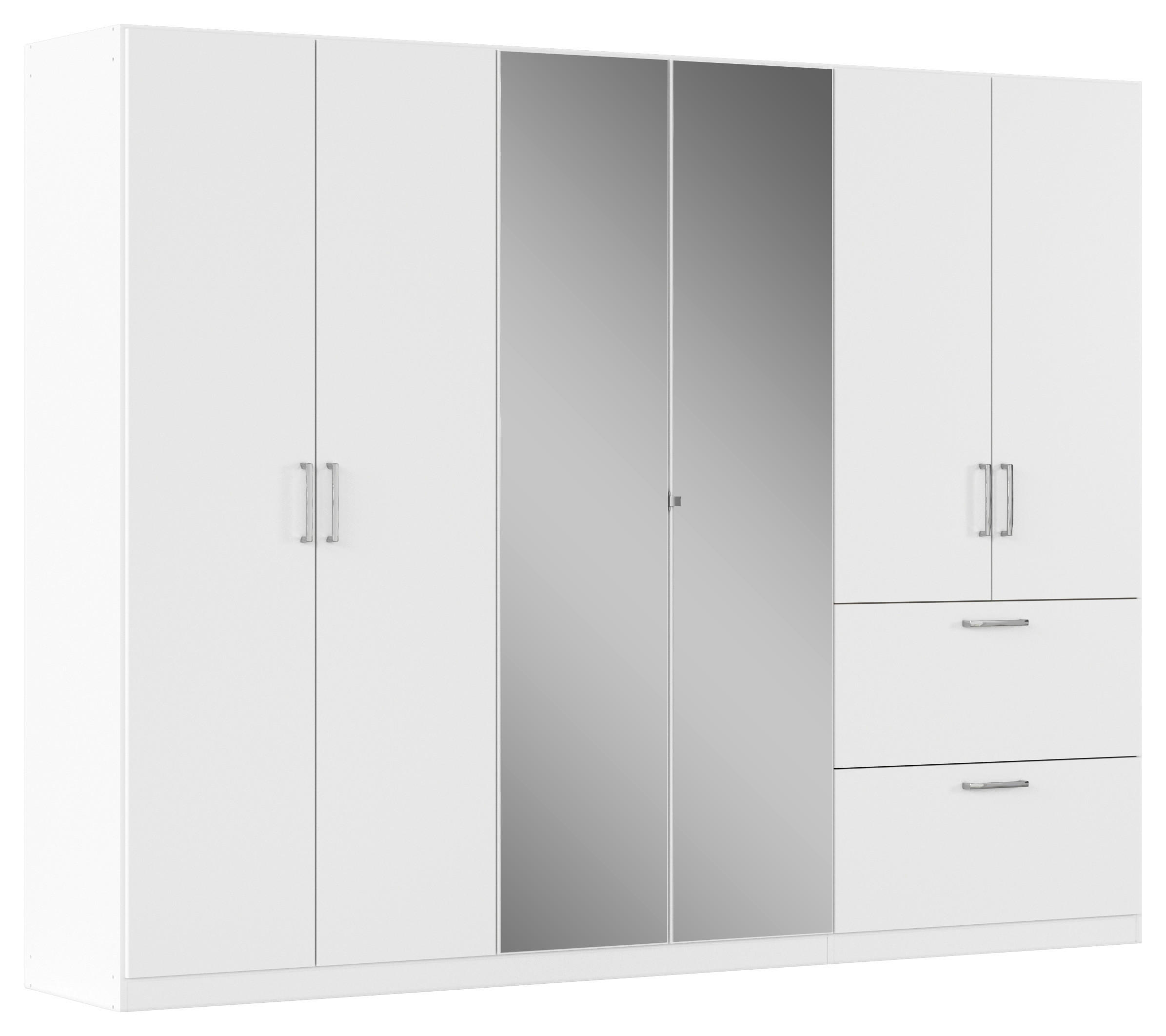 DREHTÜRENSCHRANK in Weiss  - Chromfarben/Weiss, Modern, Holzwerkstoff/Kunststoff (271/210/54cm) - Rauch Möbel