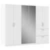 DREHTÜRENSCHRANK in Weiss  - Chromfarben/Weiss, Modern, Holzwerkstoff/Kunststoff (271/210/54cm) - Rauch Möbel