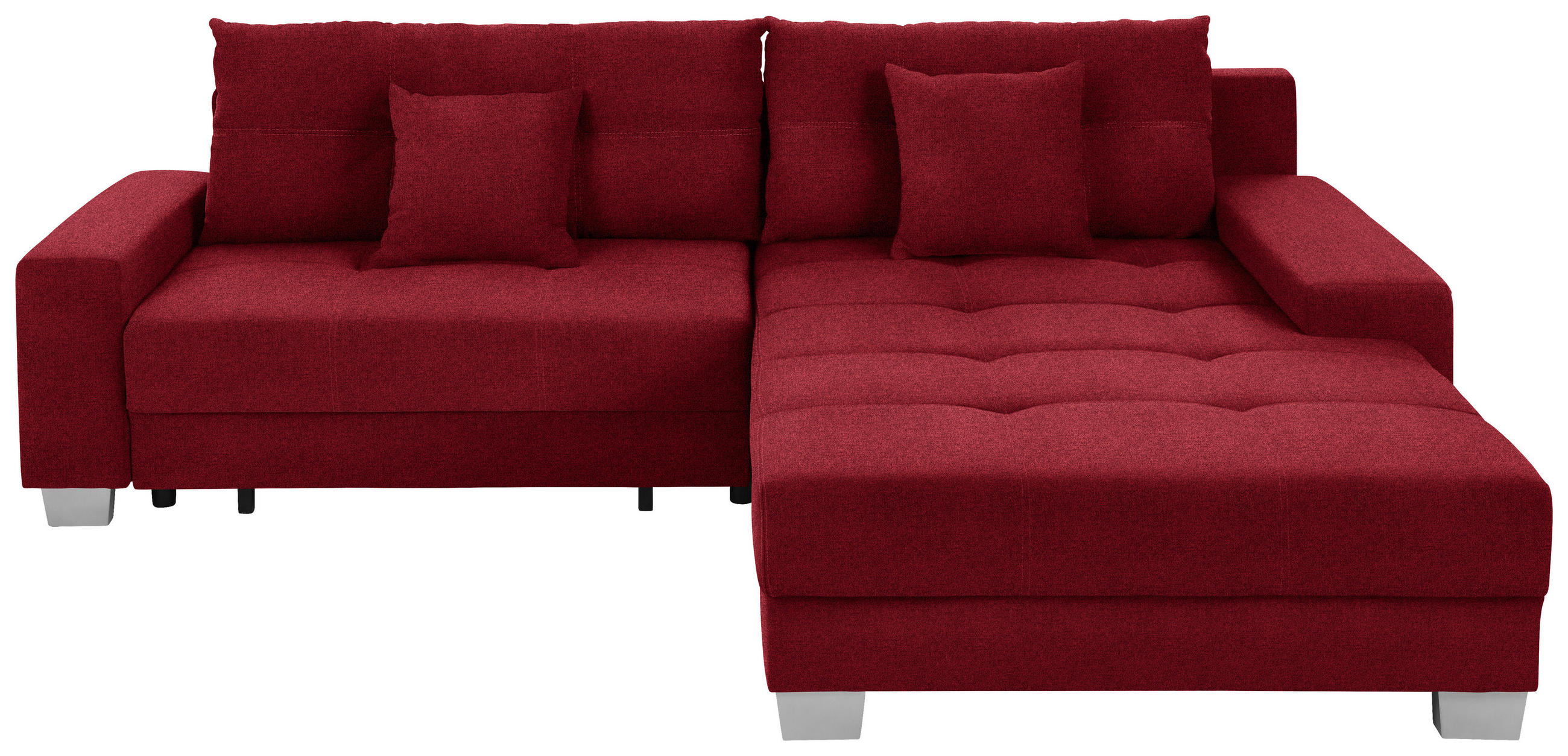 HÖRNSOFFA i flatväv mörkröd  - mörkröd/silver, Klassisk, trä/textil (273/192cm) - MID.YOU